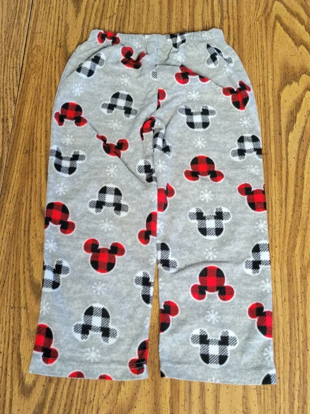 Disney Mickey Mouse Buffalo Plaid Fleece Pajama Pants Girls Size 4